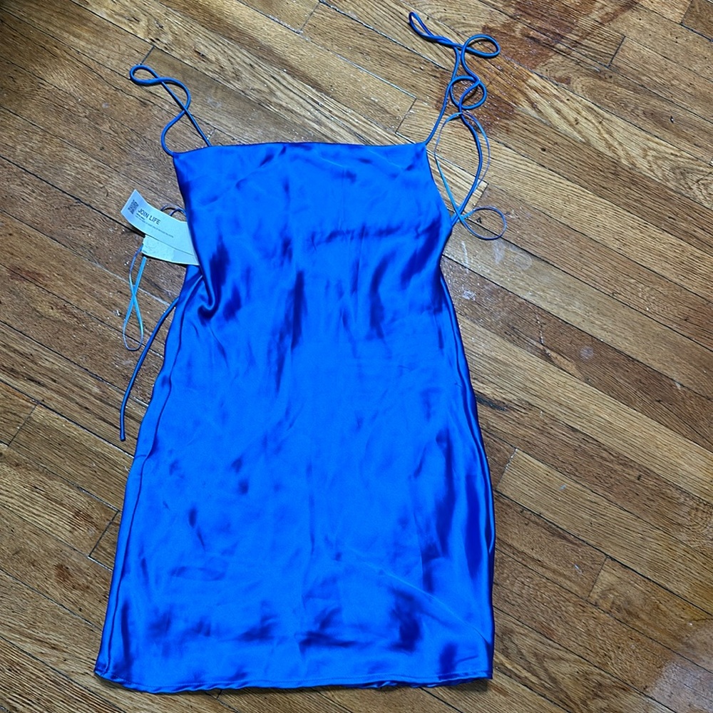 Zara blue satin dress
